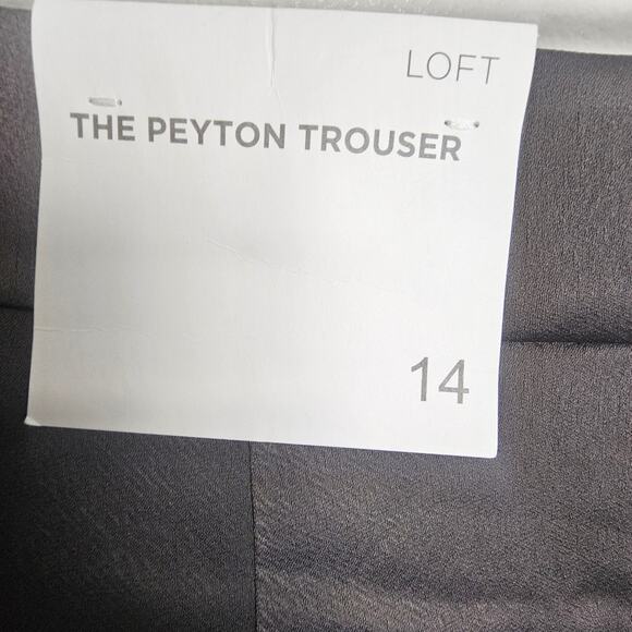 LOFT Peyton Trouser Wide Leg Dress Pants Pleated Career Office Work Size 14 Gray - Picture 7 of 9